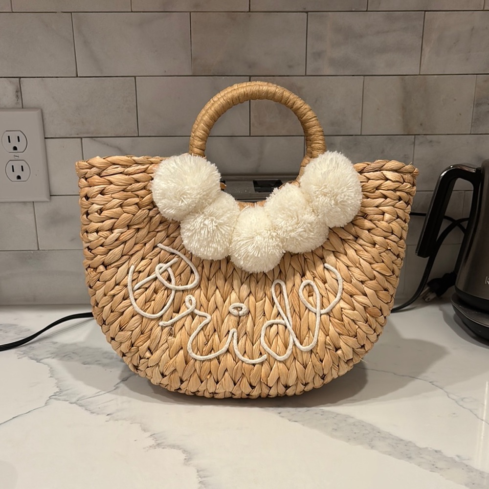 Bride Rattan Woven Beach Bag